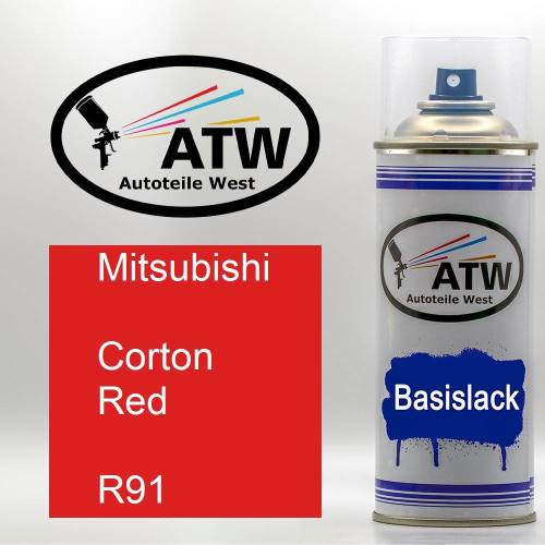 Mitsubishi, Corton Red, R91: 400ml Sprühdose, von ATW Autoteile West.